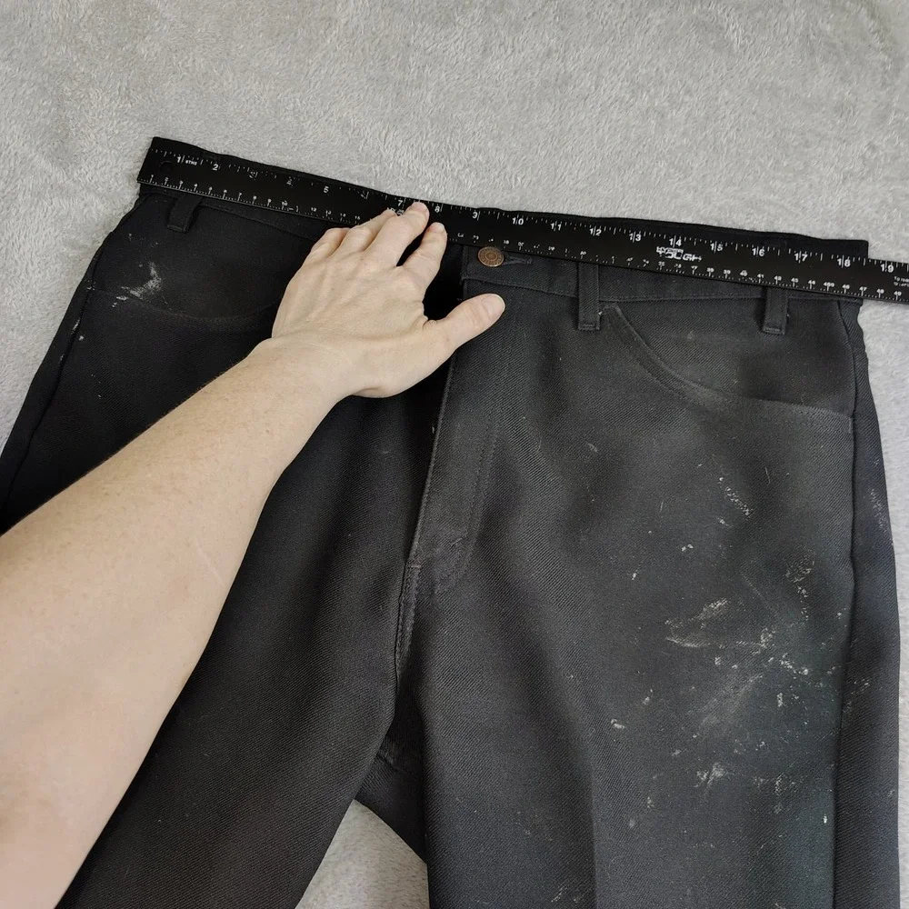 VTG 60's Levi's‎ Pants Dacron Polyester Men's Pleated Black 38x30 Distress